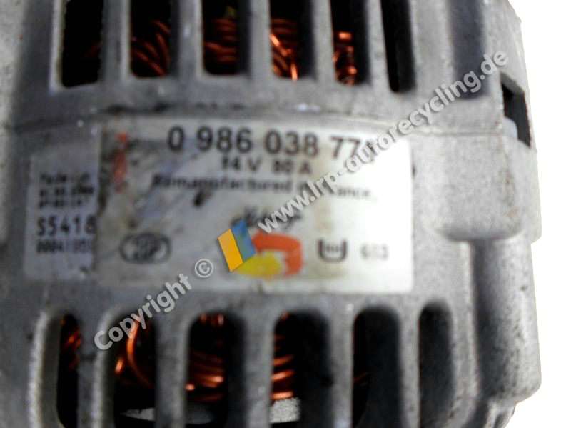 Citroen ZX N2 Bj1995 1,4i-55kW Lichtmaschine 80A Bosch 0986038771